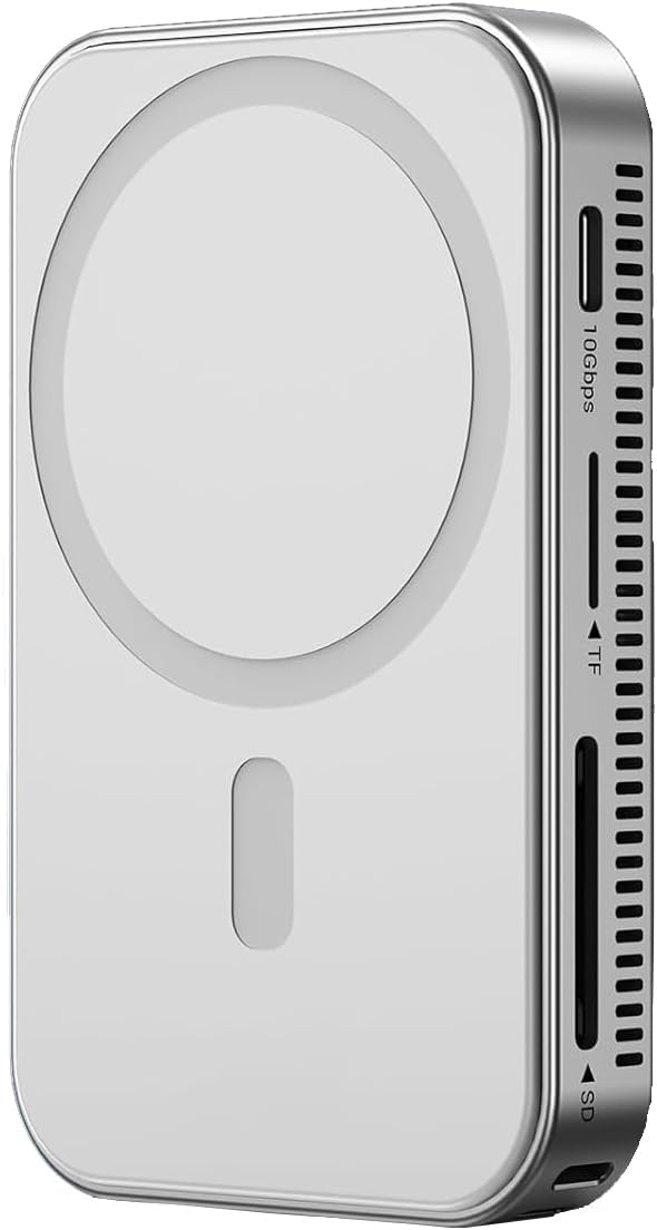 Magnetic Dock M.2 NVMe SSD Enclosure &amp USB C 3.2 Hub Docking Station 10Gbps with Cooling Fan for iPhone 17/16/15 Pro/Pro Max/Plus Support SSD Size 2230/2242/2260/2280 B+M M-Key