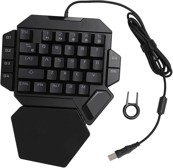 Vikye One Handed Gaming Keyboard 35 Keys Blue Switch RGB Mechanical Gaming Keyboard with RGB Backlight for PC Gamer Vikyea21uoki3pt