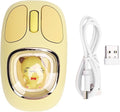 Cute Wireless Mouse Silent Cute Computer Mouse with RGB Backlit Doll Type C Rechargeable for Working Gaming Mode BT3.0/BT5.0/2.4G Speed Scroll (Yellow)