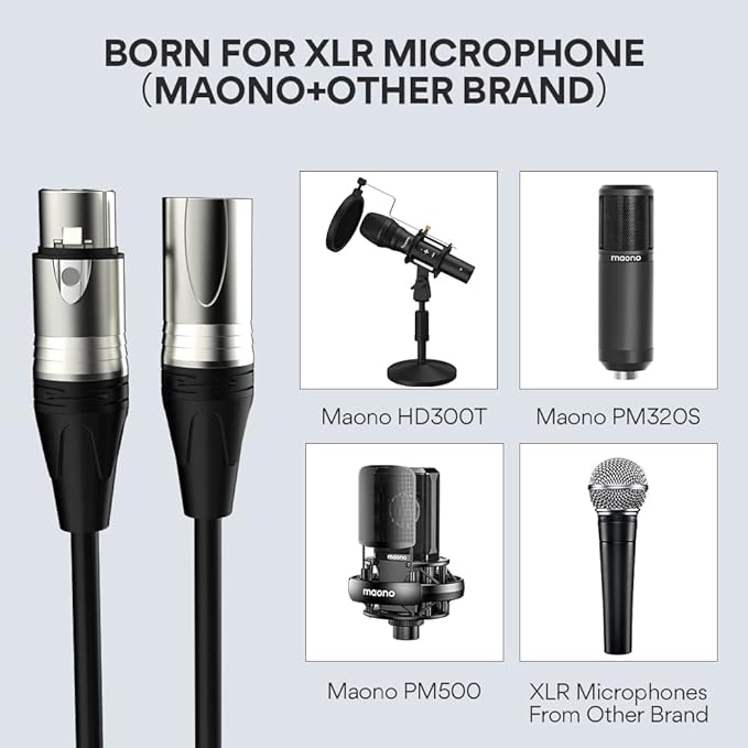 MAONO USB/XLR Dynamic Microphone for Gaming PodcastComputer PC Microphone RGB Mute Button 48kHz/24bit Podcasting Desktop Mic Kit