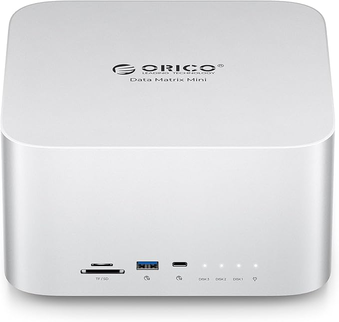 ORICO DataMatrix Mini 18TB Externsion Storage 2TB SSD with 16TB External Hard Drive 10Gbps USB-C&ampUSB A Docking Station Compatible with Thunderbolt 3/4/5 SD/TF/CF Card Reader for MacBook