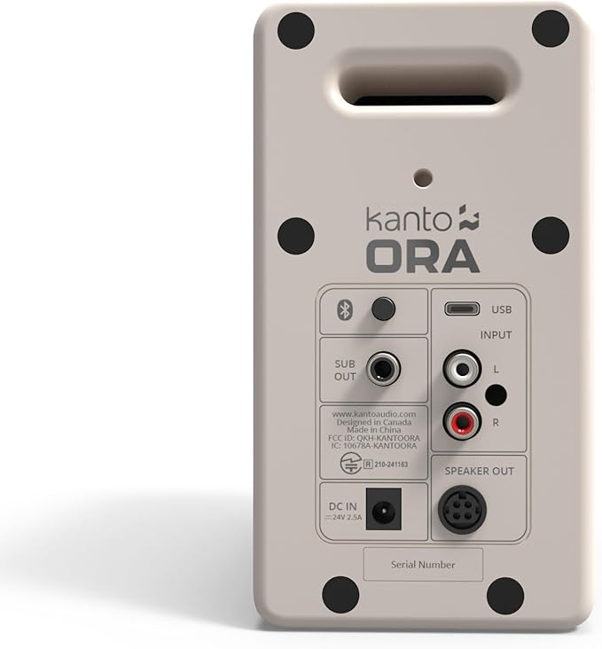 Kanto ORAMC 100W Powered Reference Desktop Computer Speakers with Bluetooth 5.0 and USB-C Input | Bi-Amplified | 100 Hz Automatic Crossover | Reference Quality Sound | Pair | Cream (Renewed)