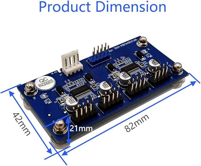 9pin USB Header Male 1 to 4 Female Extension Cable Card Motherboard 9-Pin USB 2.0 HUB 2 to 8-Port USB 2.0 Hub with Additional Power and Magnetic Base