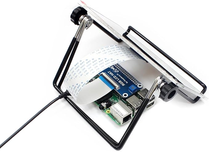 waveshare 7inch Display Compatible with Raspberry Pi 4B/3B+/3B/2B/B+/A+/Zero/Zero W/WH/Zero 2W Series Boards 1024×600 Resolution DPI Interface IPS No Touch