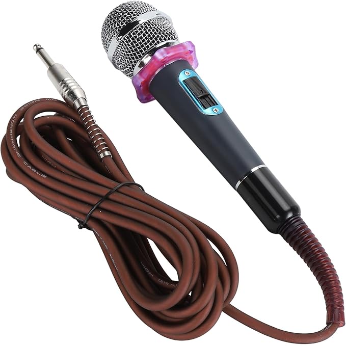 Dynamic Moving Coil Microphone Clear Sound Handheld Zinc Alloy Microphone Toughened Sound Head with Heart Shaped Pickup Design Metal Mesh Structure for Protection