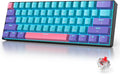 Fogruaden 60 Percent Wireless Gaming Keyboard Wired/Bluetooth Mechanical Keyboard 60% RGB Backlit Hot-Swappable Red Switch
