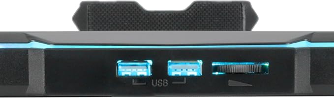 ENHANCE Infiltrate 3 Laptop Cooling Pad with RGB LED Lights - Gaming Cooler Stand with 8 Quiet Fans 7-Angle Adjustable Dual USB Hub Metal Cooling Plate for 13-17.3 Gaming Notebooks