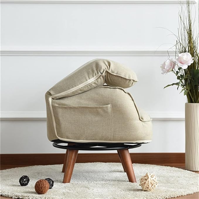Office Chair Gaming Chair Computer Chair Sofa Low Swivel Chair Contemporary Swivel Arm Chair Home Living Room Furniture Reclining Folding Armchair (Color : Brown with Stool Size : 108x70x60