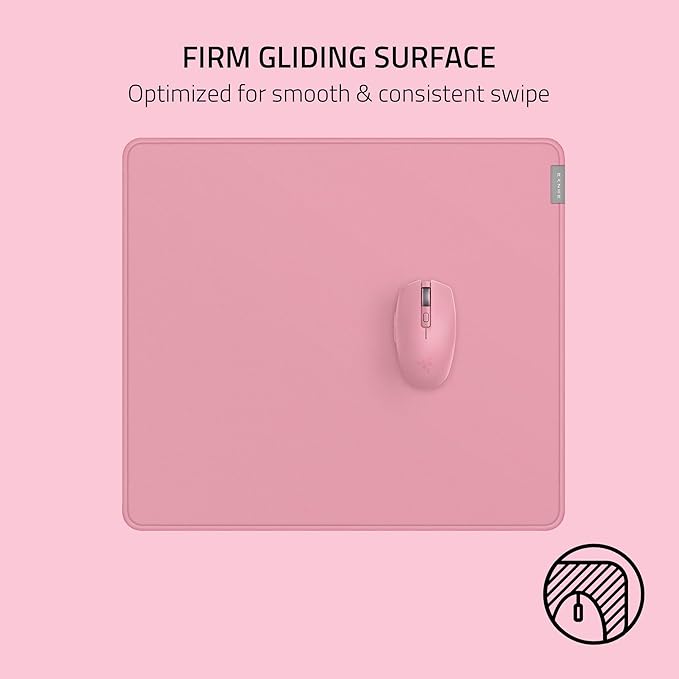 Razer Strider Hybrid Mouse Mat with a Soft Base &amp Smooth Glide: Firm Gliding Surface - Anti-Slip Base - Rollable &amp Portable - Anti-Fraying Stitched Edges - Water-Resistant - Large - Quartz Pin