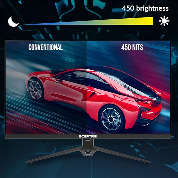 Sceptre New 27-inch IPS Gaming Monitor up to 165Hz DisplayPort HDMI 300 Lux Build-in Speakers Machine Black 2025 (E278B-FPT168 Series)