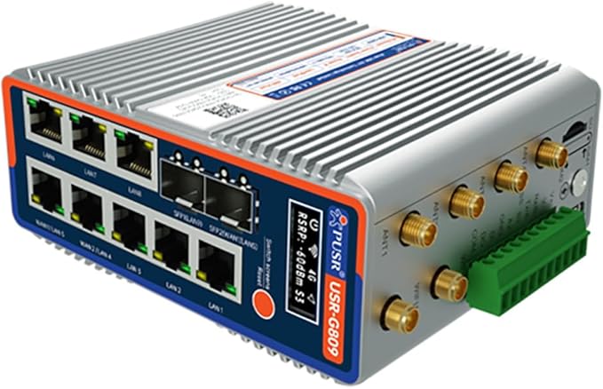 USR-G809s-G Flagship Gigabit Edge Router 8GB Storage Support Python Secondary Development with Interface 2SFP + 8RJ45 Qualcomm Dual-Band Wi Fi6 GNSS