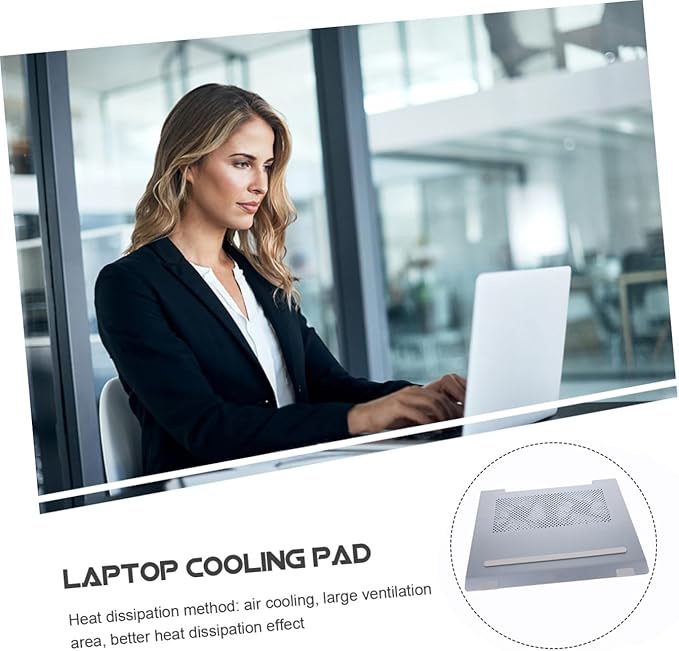 Mikikit Notebook Cooler USB Fans PC Cooler Tabletop Fan Laptop Lap Cooler Laptop Stand Holder Laptop Cooling Pad Aluminum Alloy Grey Laptop Cooler Stand Laptop Cooler with LED Fan Air Base