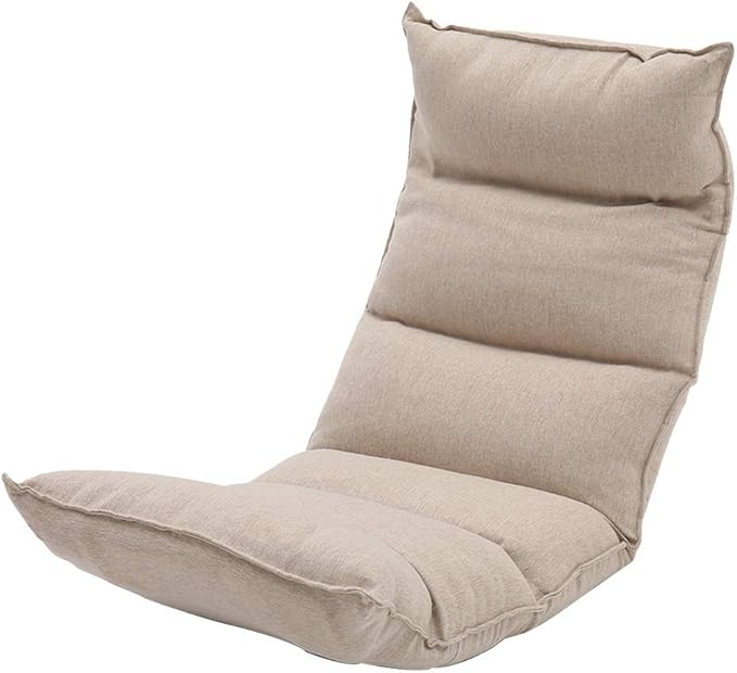 BTZHY Floor Chair Floor Chair Computer Chair on Single Bed Independent Cotton Bale Leisure Folding Floor Chair Multi-Level Adjustable Meditation ChairRemovable and Washable (Color : Gray)