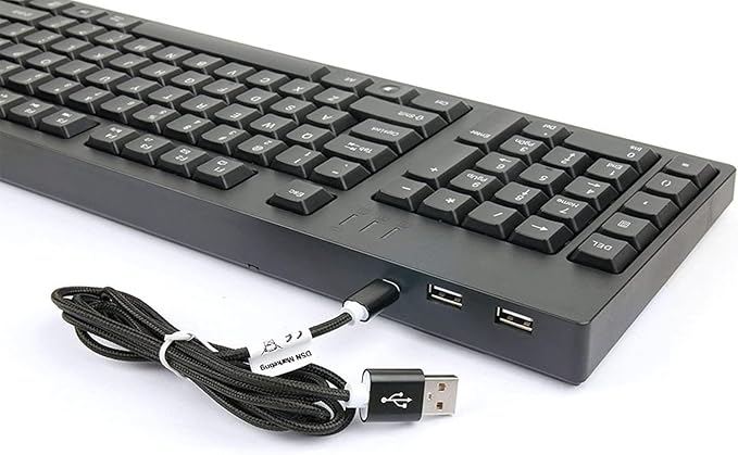 Acogedor USB Wired Left Handed Keyboard with 2 USB Hub 109 Keys Ergonomic Keyboard with Left Hand Number Pad for Home Office