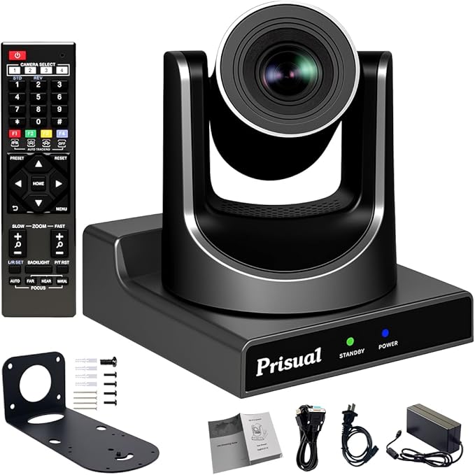 PTZ Camera Gen 5 30X Optical Zoom Auto AI Tracking HDMI 3G-SDI USB IP Streaming 0.5 Lux for Church Live Streaming YouTube Facebook Events vMix OBS Wirecast. TEM-30S PRO
