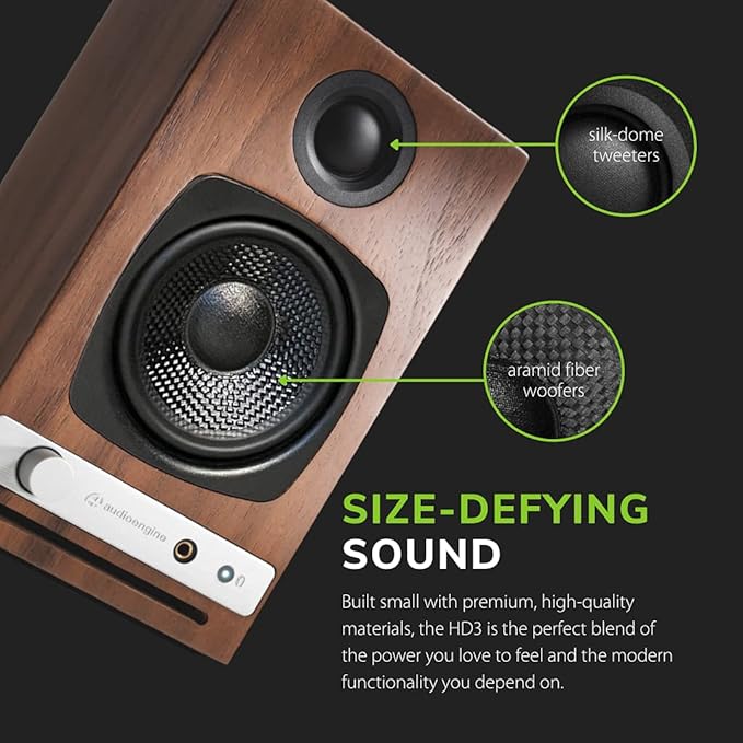 Audioengine A2-HD (HD3) Bluetooth PC and Computer Desktop Speakers with aptX HD - USB RCA Headphone