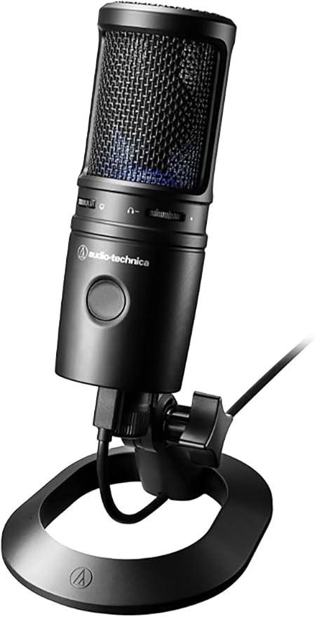 Audio-Technica AT2020USB-X Cardioid Condenser USB Microphone - Bundle with Pop Filter Headphone Boom Arm XLR Cable and Austin Bazaar Polishing Cloth