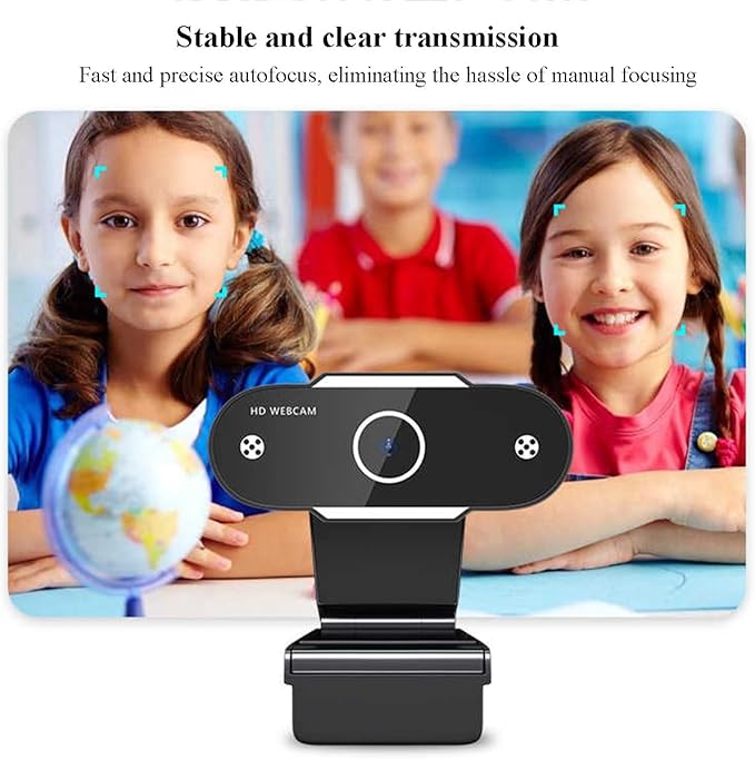 GIZNXBA Streaming Webcam with Microphone for Pc Wide-Angle Lens Autofocus Plug &amp Play USB Webcam for Laptop Desktop Streaming(2K)