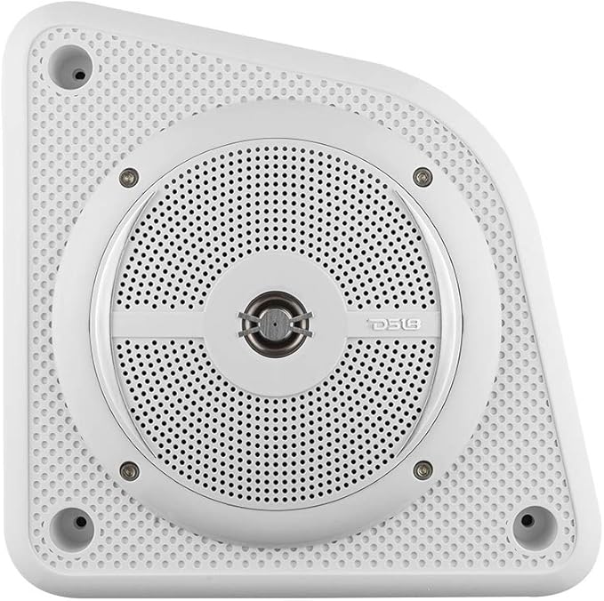 DS18 EN6SLIM/WH 6.5” 2-Way Universal Slim Loaded Speaker Enclosure Integrated RGB LED Lighting - for All Elements UTV ATV &amp Jeeps Shallow Enclosure with Marine Water Resistant Speakers Pair