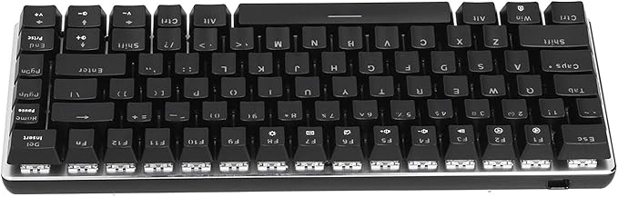 Wired Hanical Keyboard 82 Keys Gaming Office Accessory with Backlight Ions - Silver e (#2)