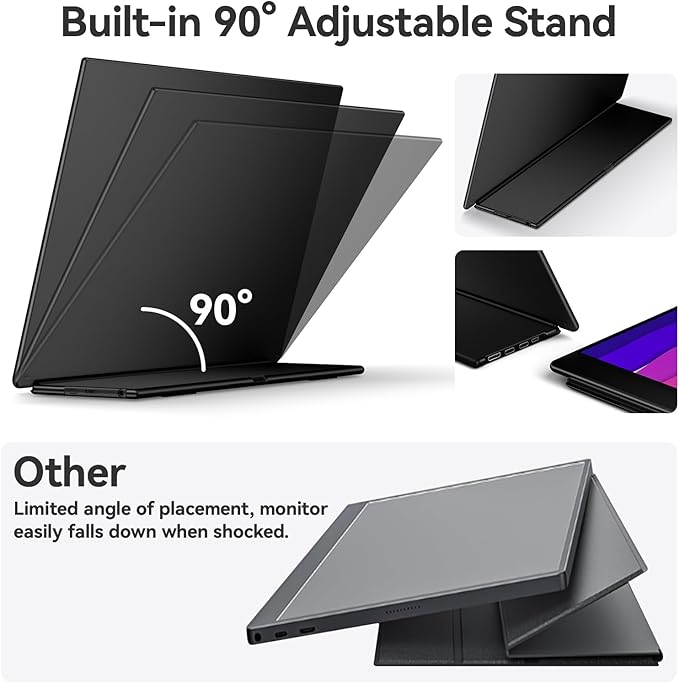 EHOMEWEI Q1g Pro 260Hz QLED 2.5K Portable Gaming Monitor 15.6 400Nit Brightness 16:9 Display 2560 * 1440 100% DCI-P3 for Working/Gaming/Travel Phone/Switch/Windows MacOS