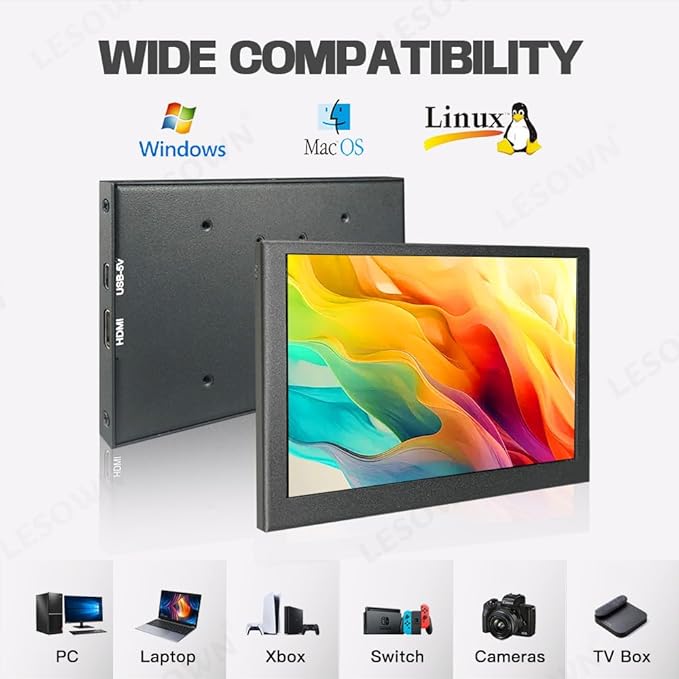 5 Inch Mini Touch Secondary Display Portable Monitor 800x480 USB HDMI IPS LCD Capacitive Touch Screen Tiny Monitor for PC Laptop Windows