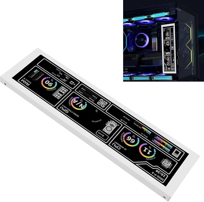 Gugxiom 8.8 Inch PC Sensor Panel Display 1920x480 IPS Secondary Screen for Computer Case Monitor CPU GPU RAM Temp Data Aluminum Alloy - USB Type C 60Hz (Black)