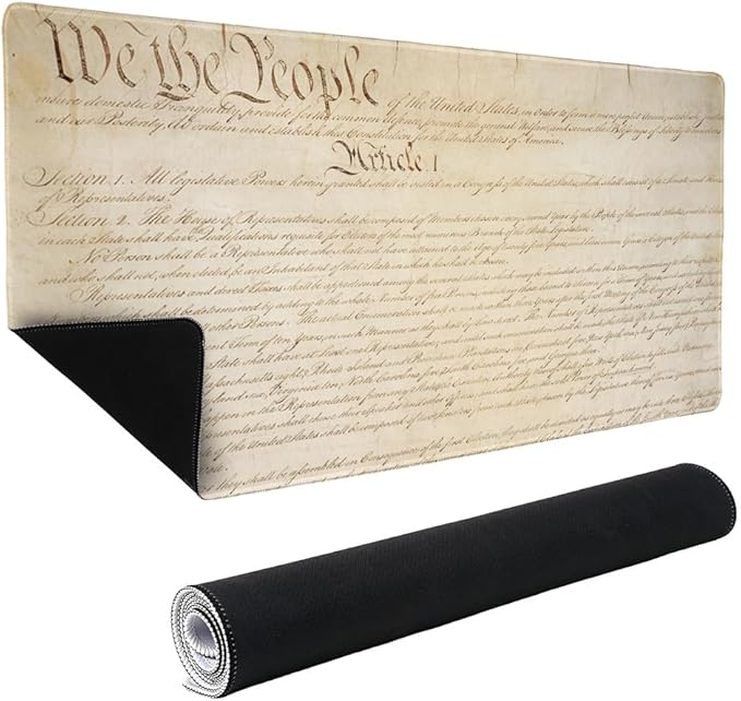 Constitution of The United States of America Large Gaming Mouse Pad Desk Mat with Stitched Edges Non-Slip Base