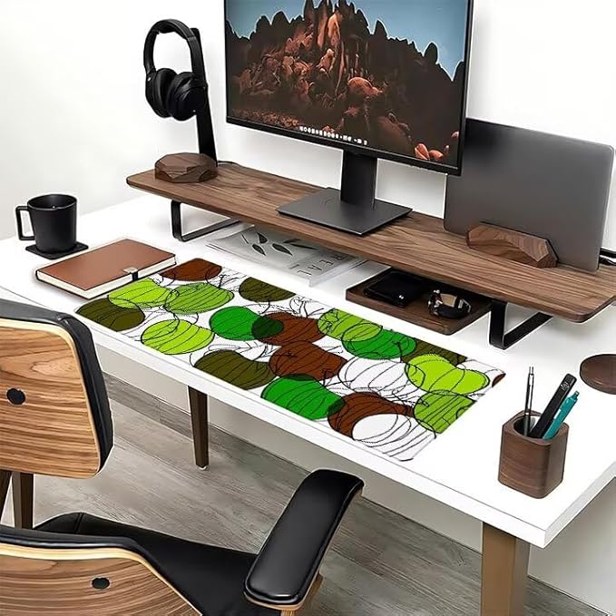 Mouse Pad XXL Fruit Plant Gaming Mousepad 47.2x23.6x0.12 inch Mousepad with Stitched Edgeswith Non-Slip Rubber Base Improved Precision and Speed Waterproof Protector Desk Accessories Gifts 2-4O65