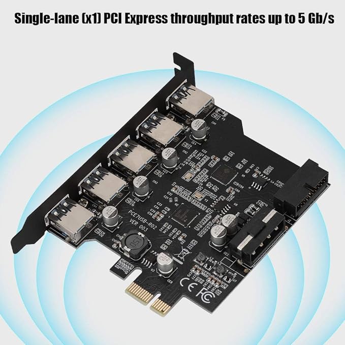 19PIN PCI-E to 5 Port PCI Express USB Hub Converter USB 3.0 Expansion Card Adapter with Driver CD for XP Vista and 7 etc