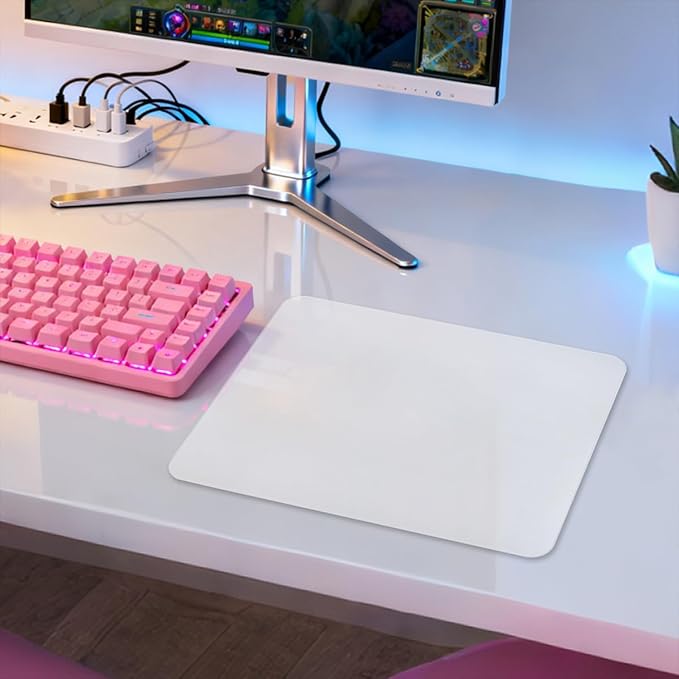 Glass Gaming Mousepad Professional Artisan 350 * 260 * 3.2mm Large Mouse Pad Provides Improved Precision and Speed for Keyboard Mouse