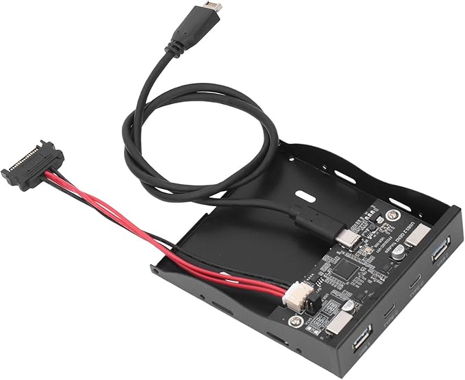 USB 3.2 Front Panel Hub 3.5 Inch Front Panel Hub 10Gbps 4 Ports Floppy Drive Bay Type C Front Panel Gen2 VL82 Chip Plug and Play 10 11