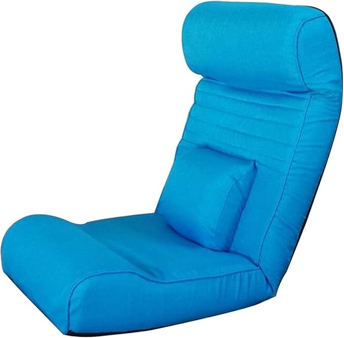 ELEFOCUS Folding Sofa Chair Folding Floor Chair Removable and Washable Computer Chair On Single Bed for Bay Window Balcony(Blue)