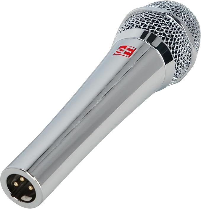Audiosavings Se Electronics V7 Chrome Bundle: Supercardioid 40Hz-19kHz 300 Ohm Dynamic Vocal Handheld Microphone RCXFM20E-B 20 Ft XLR Cable RPAK Charcoal Backpack 3-Items