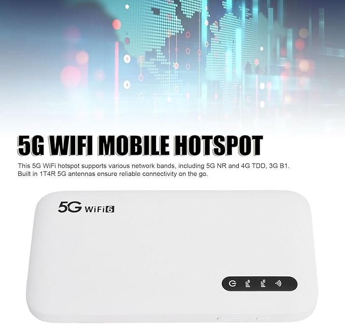 5G Mobile Hotspot Portable Hotspot Pocket 6 Mobile Hotspot Router with SIM Card Slot 16 Connected Devices Hotspot Device for Travel Camping