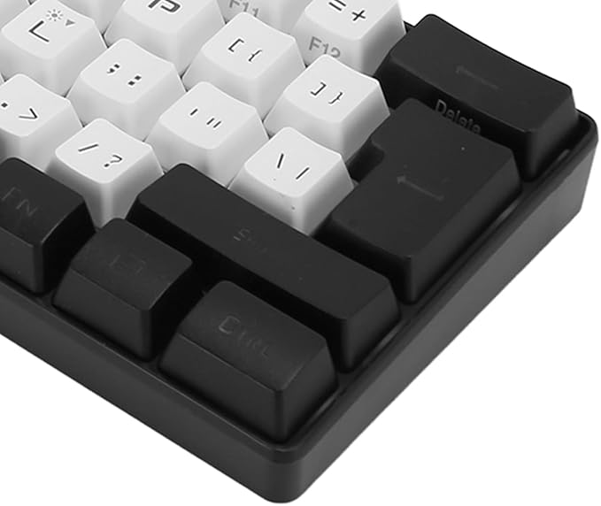 ZJchao Gaming Keyboard Mini RGB Keyboard LED Backlight 61 Keys Mechanical Feeling Wired Gaming Keyboard Keyboard Mechanical Keyboard with Type C Interface for Office Business (White)