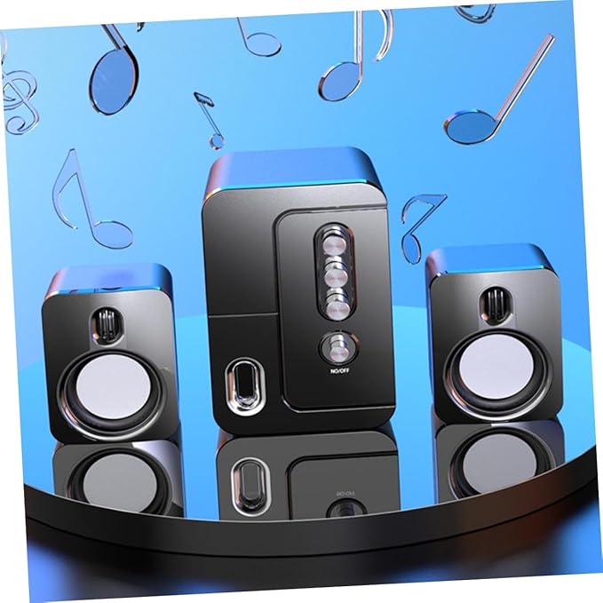 USB Computer Speaker 3D Surround Sound Bass Portable Compact Desktop Laptop Speaker for Home Office with USB Power Black