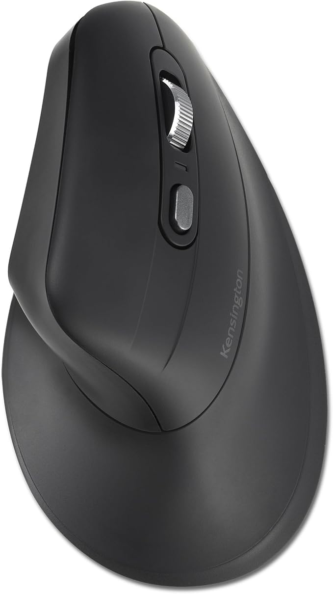 Kensington MY630 EQ Wireless Rechargeable Mouse Ergonomic Vertical Design Bluetooth LE 2.4GHz Black (K72484NA)