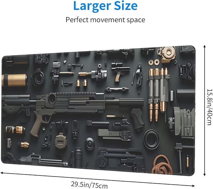 Tactical Firearm Desk Cover MatExtended Large Mouse PadComputer Laptop Mat Desk Decor for Office Game Home 30x16 Inch