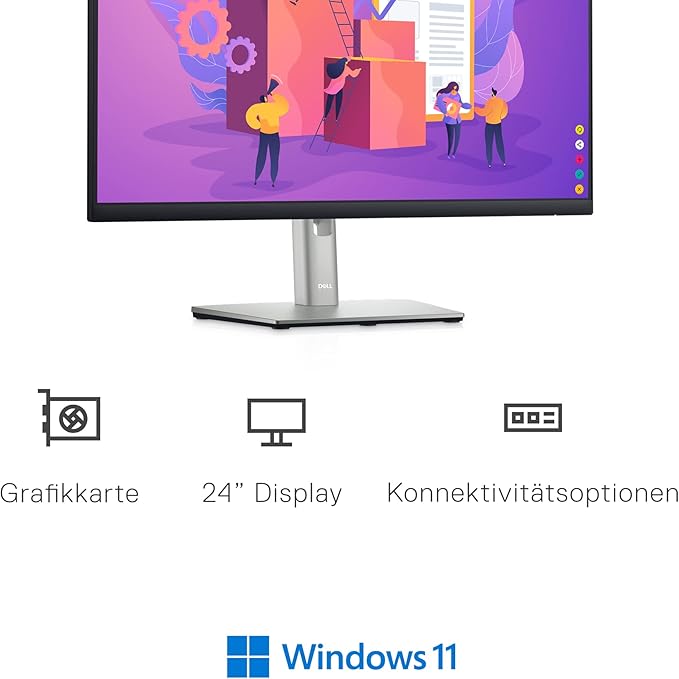 Dell P2422H 24 Inch Full HD (1920 x 1080) Monitor 60Hz IPS 5ms 99% sRGB DisplayPort HDMI VGA 5x USB Black