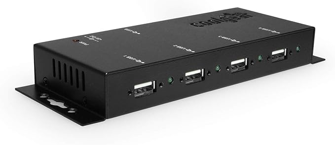 Coolgear Metal 4-Port USB 2.0 Powered Hub for Industrial Use w/Screw Lock