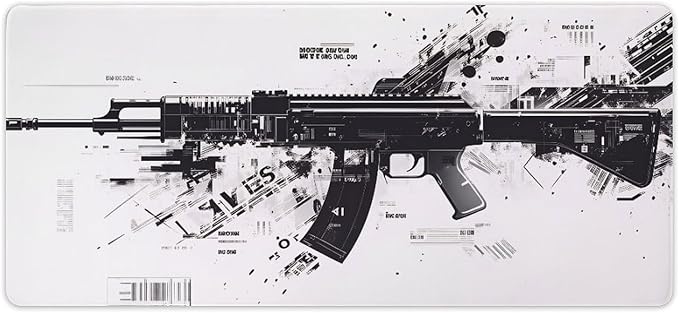 Firearms Handgun Mouse Pad Large Desk Mat Extended Keyboard Mouse Pad with Non-Slip Base and Stitched Edge Mouse Mat Desk Pad 36x16 Mouse Pads for Desk Home Office Gaming