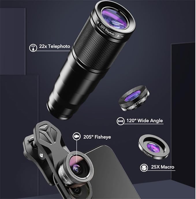 Telephoto Lens Kit Wide Angle Macro Zoom Telephoto Mobile Phone Lens