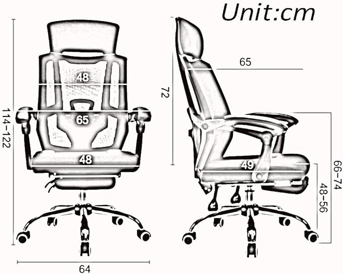 Swivel Office Chair Computer Chair Office Chair Backrest Gaming Chair The Company Chairs Reclining Ergonomic Chair with A Footrest White/Black Task Chair