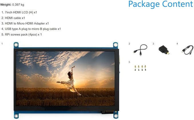 7inch Capacitive Touch Screen LCD for Raspberry Pi 5 4 3/Jetson Nano/PC Windows/Game Console 1024×600 Resolution HDMI IPS for Windows 11/10 / 8.1/8 / 7 (7inch HDMI LCD (H))