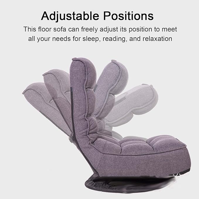 360 Degree Swivel Gaming Chair for Adults Folding Floor Sofa ChairMulti Position Adjustable Comfortable Lazy ChairSuitable for Watching TV Reading Playing Video Games (Blue)