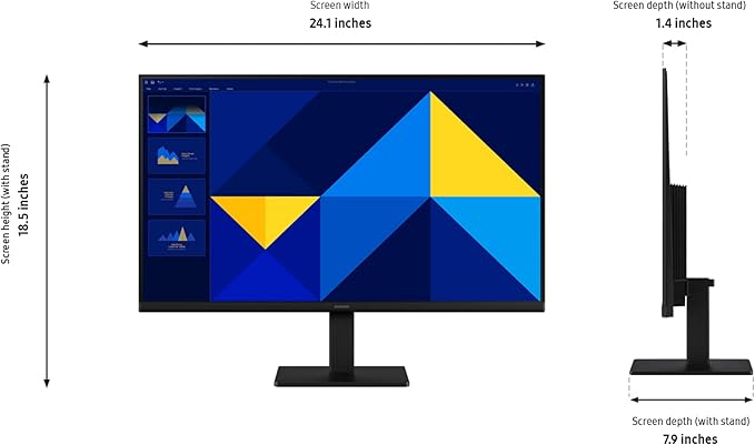 Samsung 27 (S30GD) Essential Monitor with IPS Panel and Tilt Only Stand 100Hz Refresh Rate Ergonomic Design Advanced Eye Care Game Mode LS27D304GANXZA