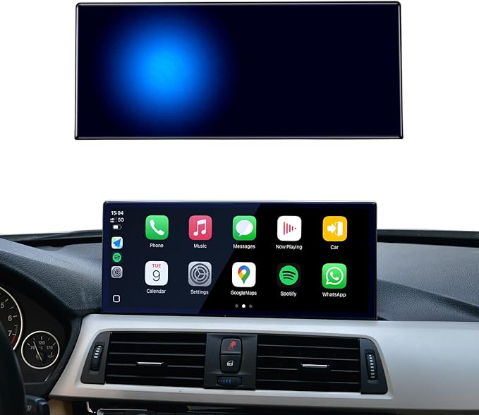 PEMP 12.3 Blue Anti-Glare Ultra-Thin Linux HD Screen for BMW 3 Series F30 NBT CIC Wireless and Wired CarPlay Android Auto Screen Calls Using The OEM Bluetooth 2012-2017
