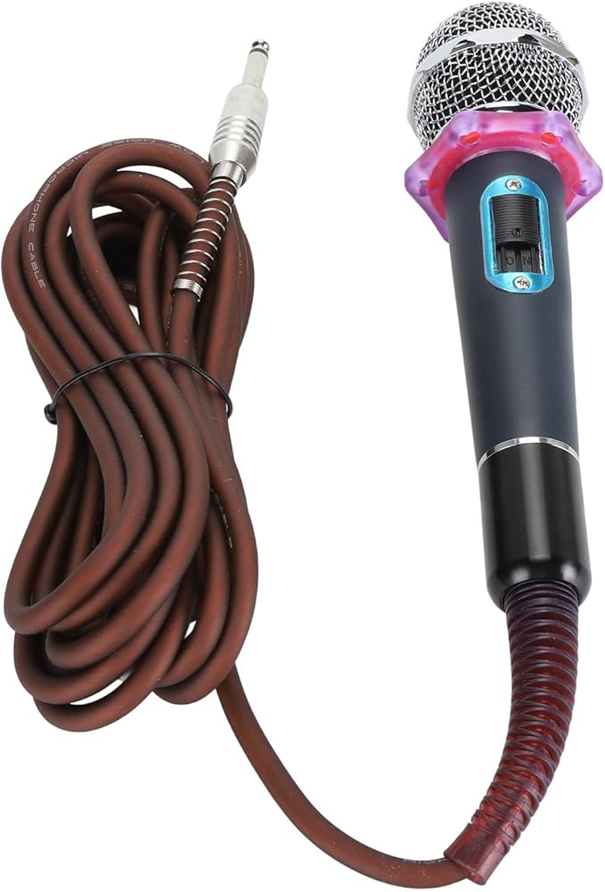 Dynamic Moving Coil Microphone Clear Sound Handheld Zinc Alloy Microphone Toughened Sound Head with Heart Shaped Pickup Design Metal Mesh Structure for Protection
