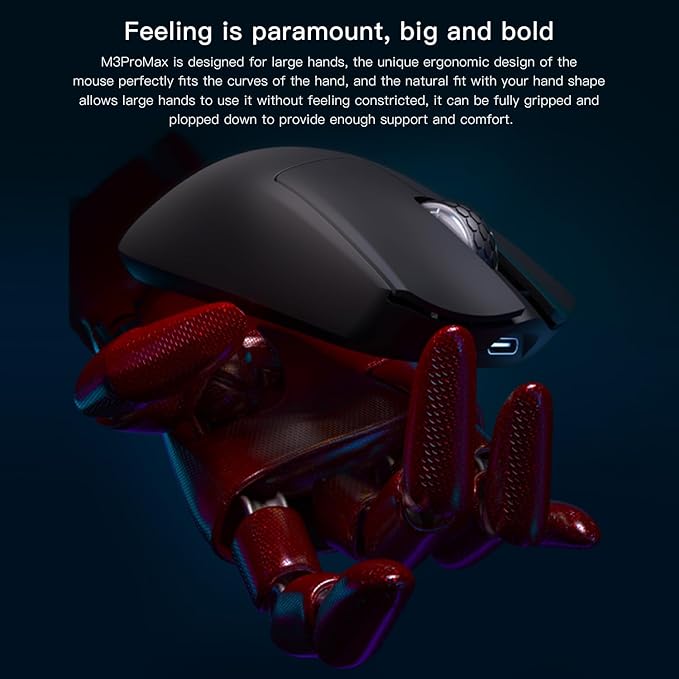 Darmoshark M3PROMAX Wireless Gaming MouseTri-Mode 2.4G/USB-C/Bluetooth Mouse Up to 30000DPIPAW3950 Optical Sensor Lightweight 54g7 programmable ButtonComputer Mouse for LaptopPCLinuxMac